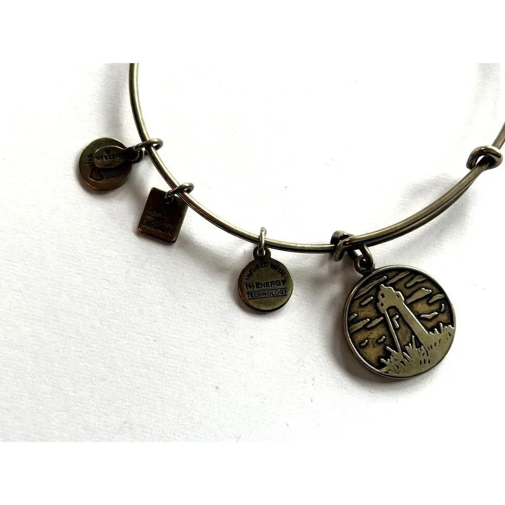 Alex and Ani Gold Bracelet Set Lighthouse & Seashell